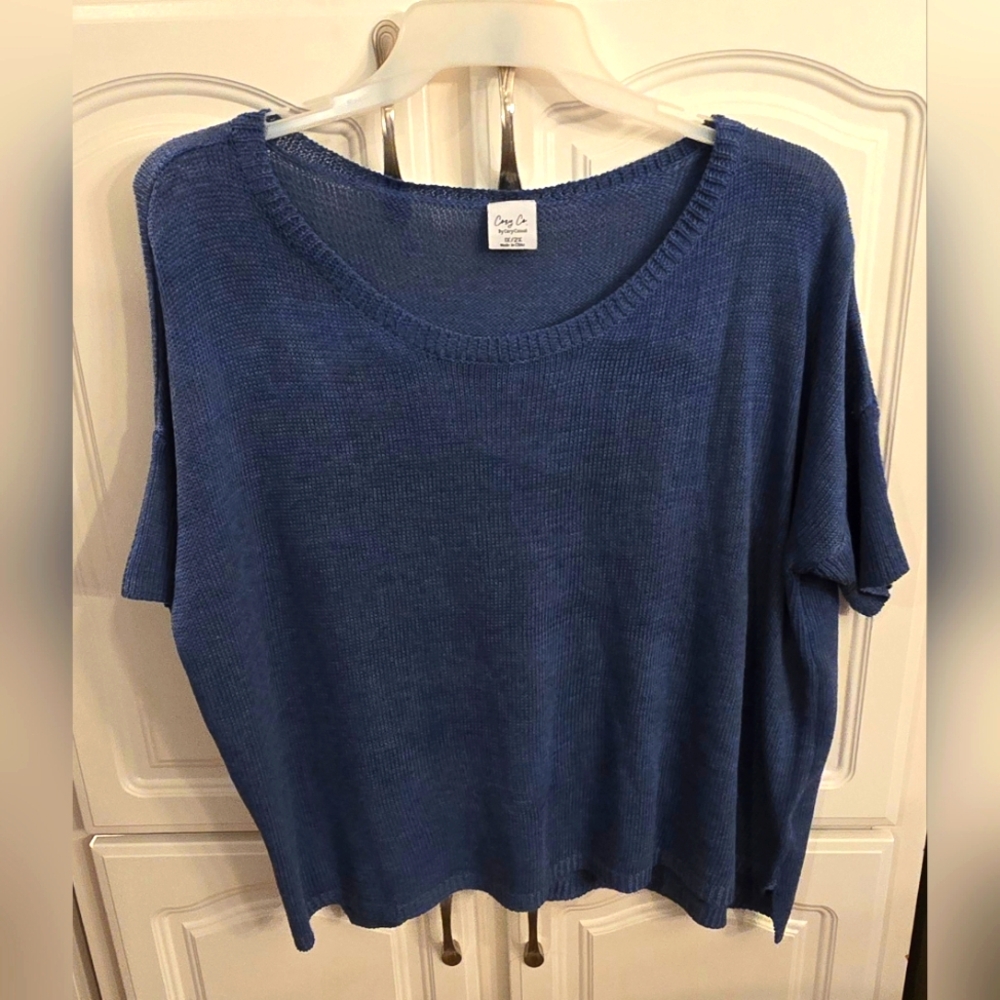 Navy Blue Women's Knitted Top